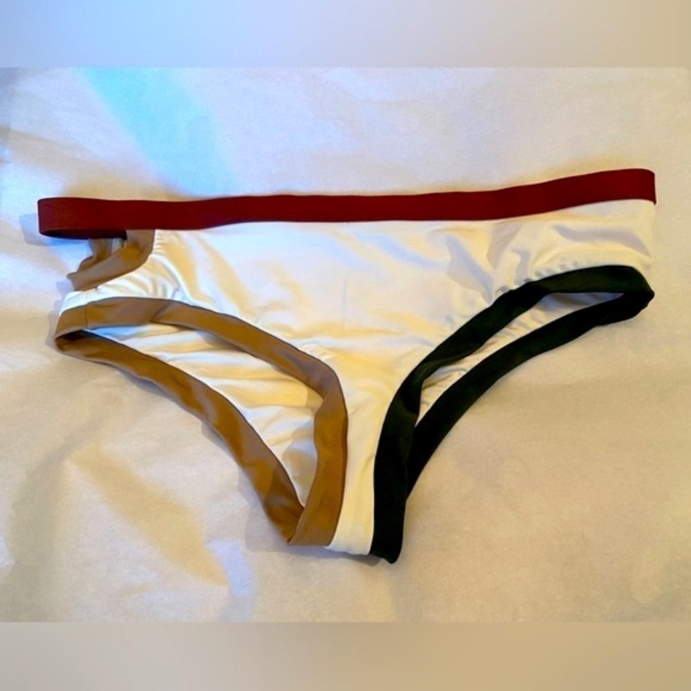 Salt + Cove Beige Multi Color Bikini Bottom Large
